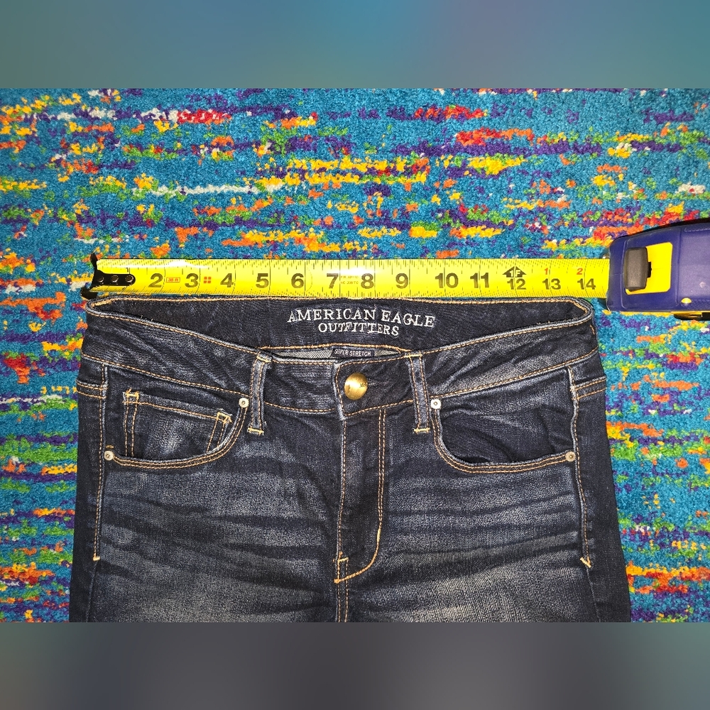 American Eagle Skinny Jeans‎ super stretch size 6S dark blue wash - Picture 8 of 8